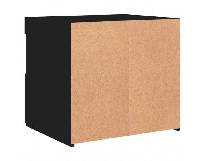 Sonata H Нощни шкафчета с LED осветление, 2 бр, черни, 50x40x45 см