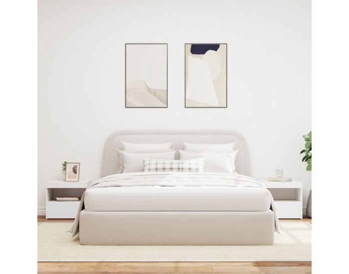 Sonata H Нощни шкафчета с LED осветление, 2 бр, бели, 50x40x45 см