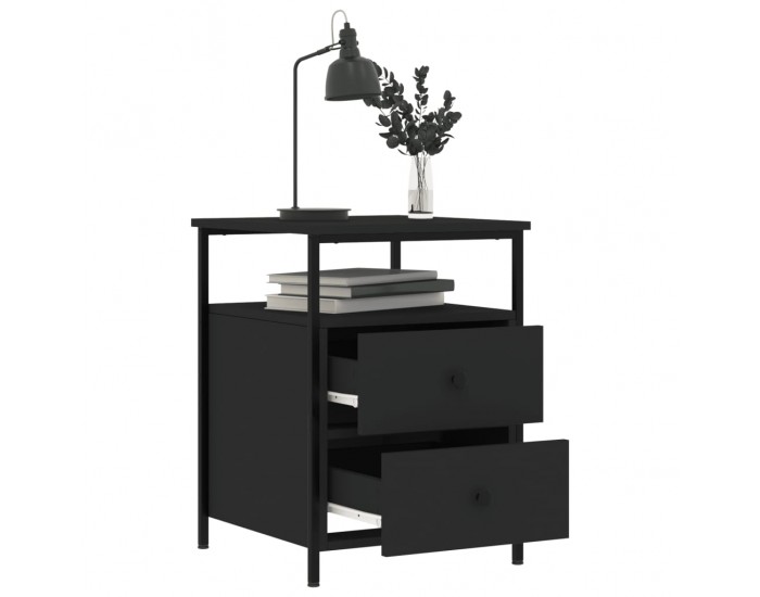 Sonata H Нощно шкафче, черно, 44x45x60 см, инженерно дърво