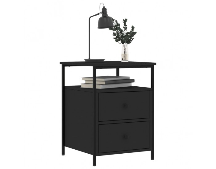 Sonata H Нощно шкафче, черно, 44x45x60 см, инженерно дърво