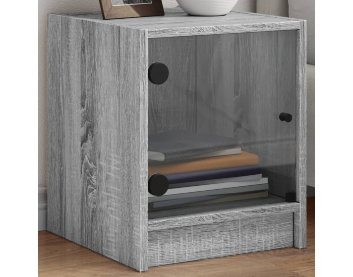 Sonata H Нощно шкафче със стъклена врата сив сонома 35x37x42 см