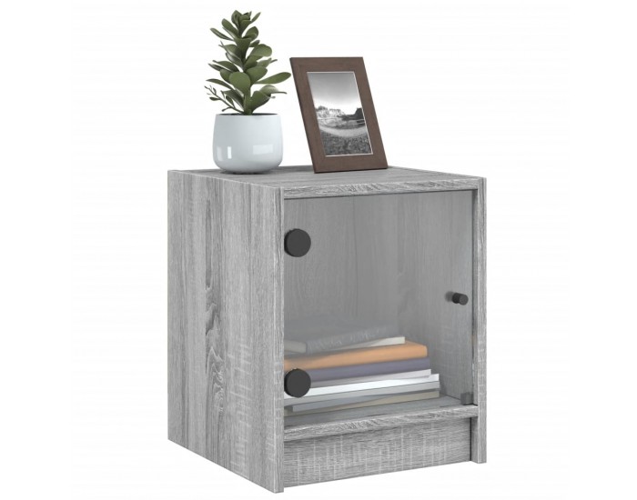 Sonata H Нощно шкафче със стъклена врата сив сонома 35x37x42 см