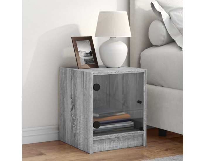 Sonata H Нощно шкафче със стъклена врата сив сонома 35x37x42 см