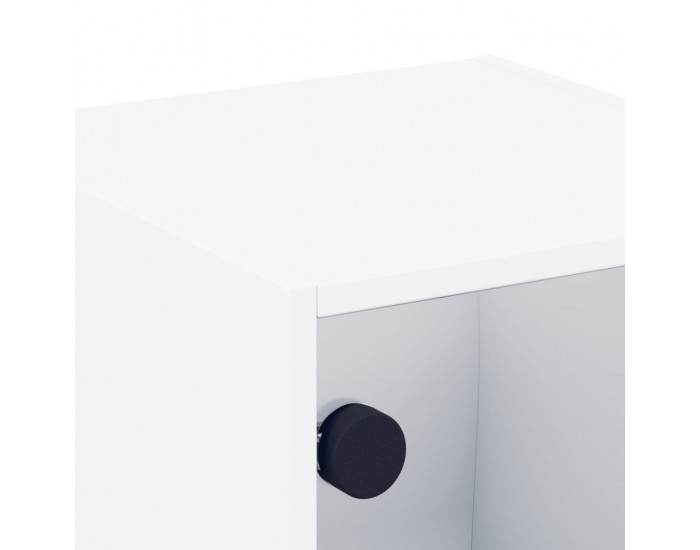 Sonata H Нощно шкафче със стъклена врата бяло 35x37x35 см