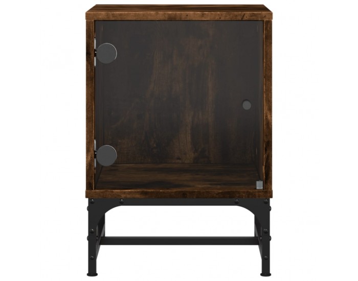 Sonata H Нощни шкафчета със стъклени врати 2 бр опушен дъб 35x37x50 см