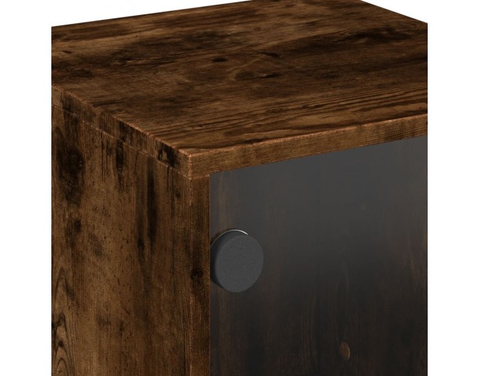 Sonata H Нощни шкафчета със стъклени врати 2 бр опушен дъб 35x37x50 см