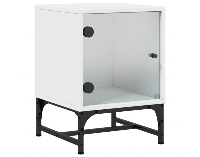 Sonata H Нощни шкафчета със стъклени врати 2 бр бяло 35x37x50 см