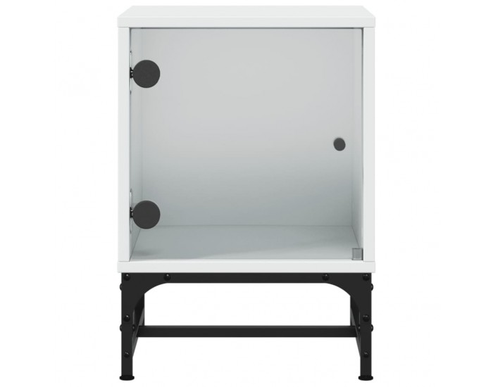 Sonata H Нощни шкафчета със стъклени врати 2 бр бяло 35x37x50 см