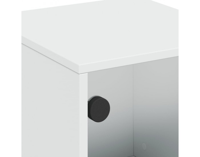 Sonata H Нощни шкафчета със стъклени врати 2 бр бяло 35x37x50 см