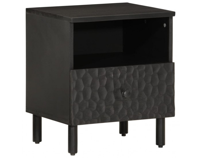 Sonata H Нощно шкафче, черно, 40x33x46 см, мангово дърво масив