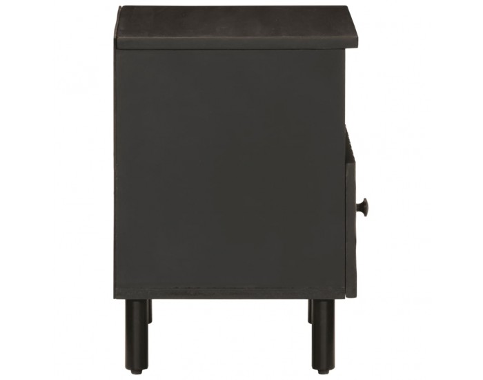 Sonata H Нощно шкафче, черно, 40x33x46 см, мангово дърво масив