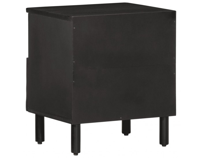 Sonata H Нощно шкафче, черно, 40x33x46 см, мангово дърво масив