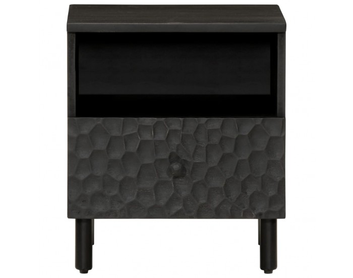 Sonata H Нощно шкафче, черно, 40x33x46 см, мангово дърво масив