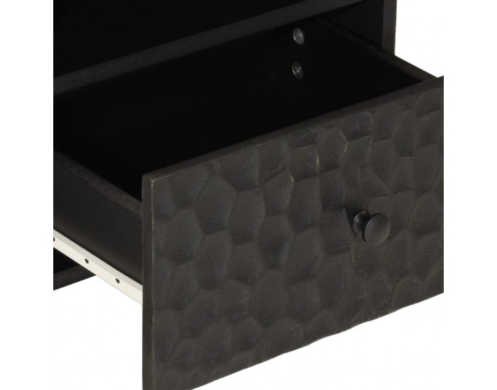 Sonata H Нощно шкафче, черно, 40x33x46 см, мангово дърво масив