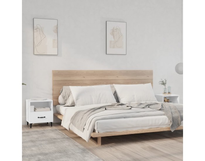 Sonata H Нощни шкафчета, 2 бр, бели, инженерно дърво