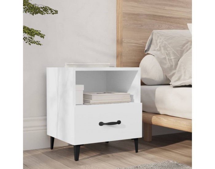 Sonata H Нощни шкафчета, 2 бр, бели, инженерно дърво