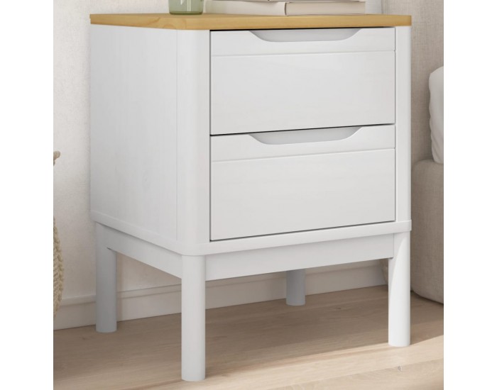 Sonata H Нощно шкафче, бяло, 45x39x57 см, борово дърво масив