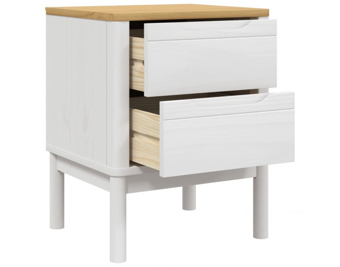 Sonata H Нощно шкафче, бяло, 45x39x57 см, борово дърво масив