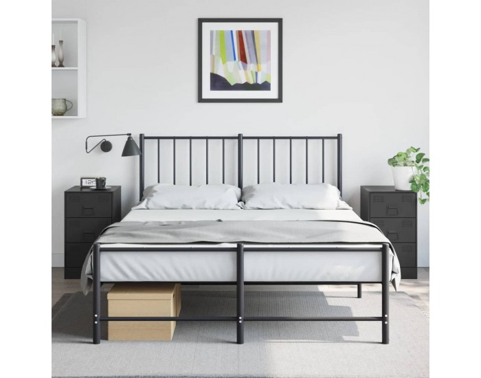 Sonata H Нощни шкафчета, 2 бр, черни, 34,5x39x62 см, стомана