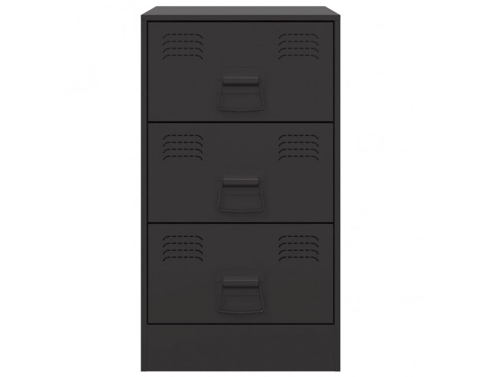 Sonata H Нощни шкафчета, 2 бр, черни, 34,5x39x62 см, стомана