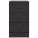 Sonata H Нощни шкафчета, 2 бр, черни, 34,5x39x62 см, стомана