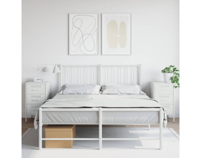 Sonata H Нощни шкафчета, 2 бр, бели, 36x39x68 см, стомана