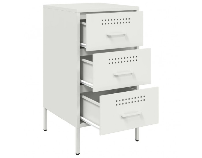 Sonata H Нощни шкафчета, 2 бр, бели, 36x39x68 см, стомана