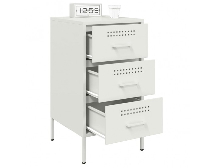 Sonata H Нощни шкафчета, 2 бр, бели, 36x39x68 см, стомана