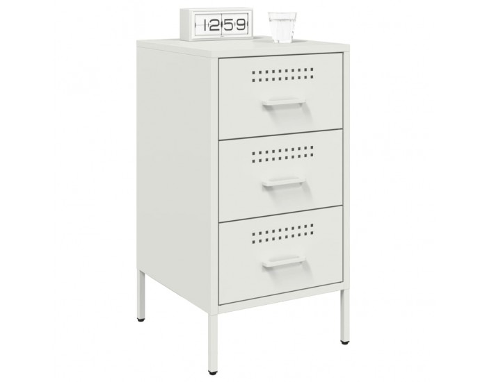 Sonata H Нощни шкафчета, 2 бр, бели, 36x39x68 см, стомана