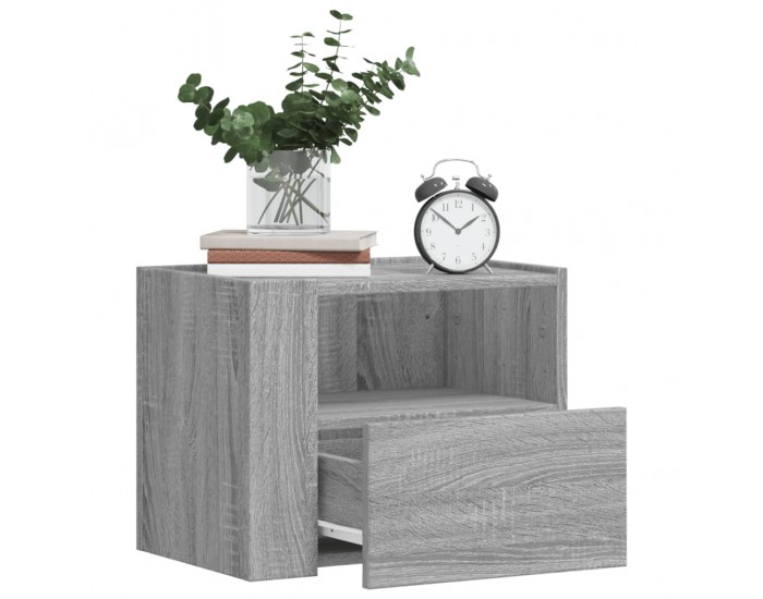 Sonata H Нощно шкафче за стенен монтаж, сив сонома, 45x30x35 см