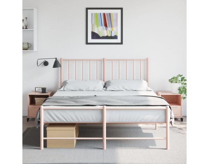 Sonata H Нощни шкафчета, 2 бр, розови, 36x39x43,5 см, стомана