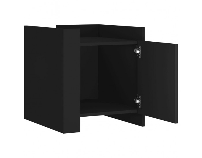 Sonata H Нощно шкафче, черно, 45x50x50 см, инженерно дърво