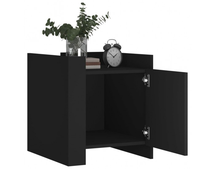 Sonata H Нощно шкафче, черно, 45x50x50 см, инженерно дърво