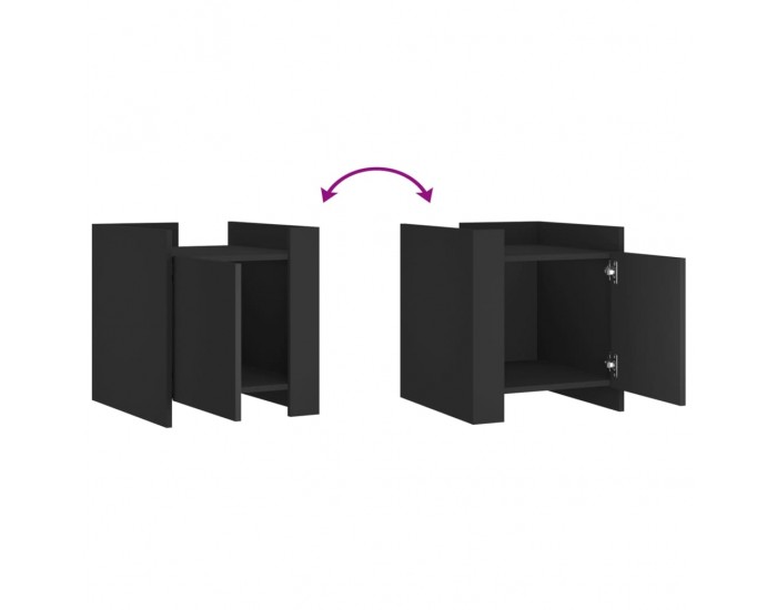 Sonata H Нощно шкафче, черно, 45x50x50 см, инженерно дърво