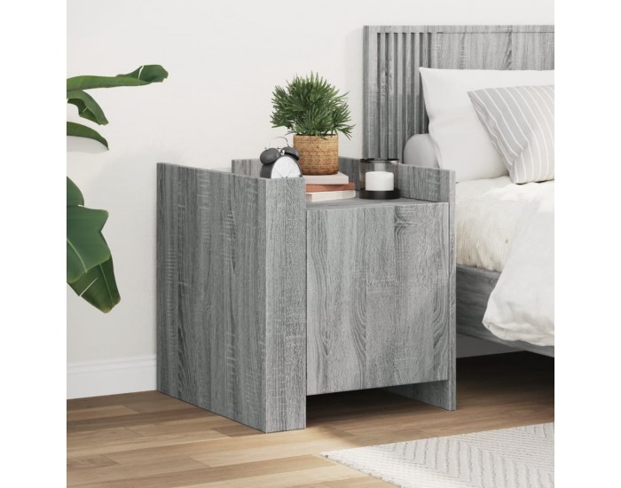 Sonata H Нощно шкафче, сив сонома, 45x50x50 см, инженерно дърво
