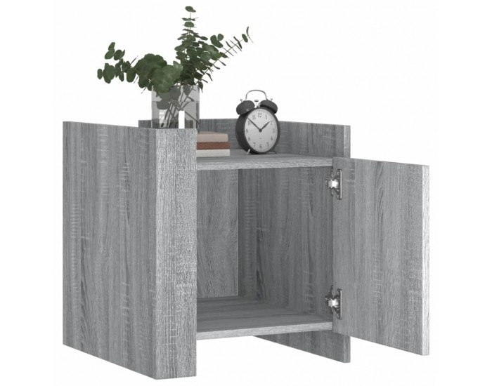 Sonata H Нощно шкафче, сив сонома, 45x50x50 см, инженерно дърво