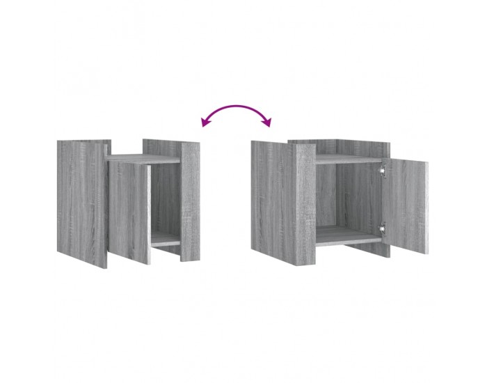 Sonata H Нощно шкафче, сив сонома, 45x50x50 см, инженерно дърво