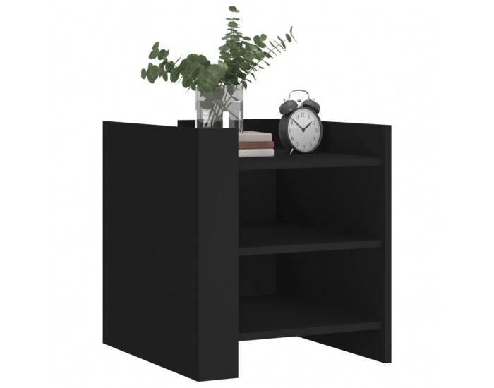 Sonata H Нощно шкафче, черно, 45x50x50 см, инженерно дърво