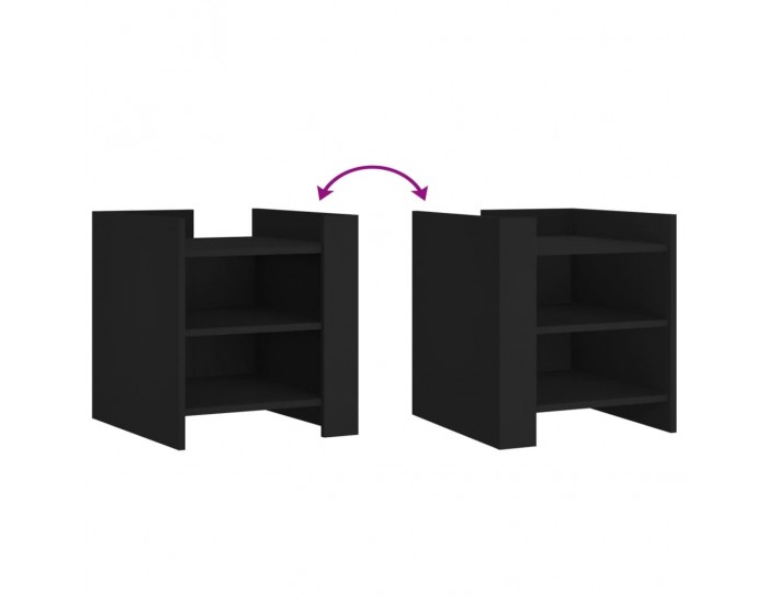 Sonata H Нощно шкафче, черно, 45x50x50 см, инженерно дърво