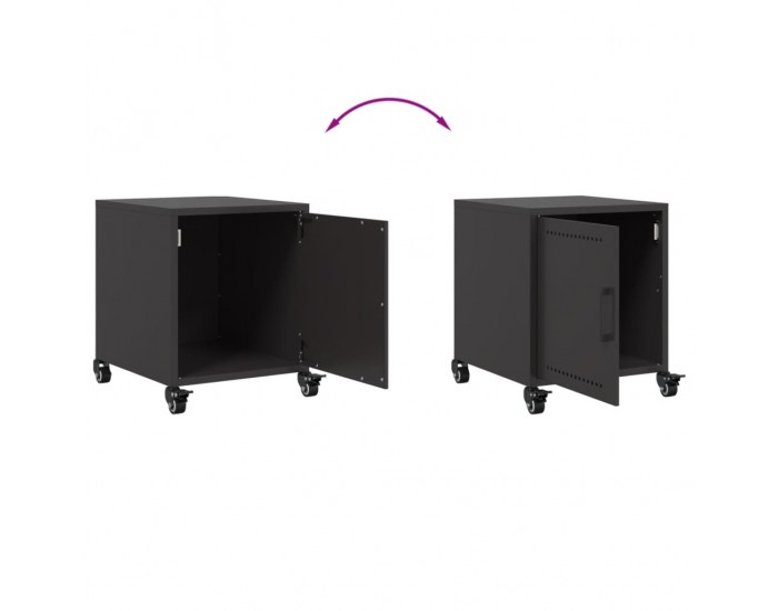 Sonata H Нощно шкафче, черно, 36x39x43,5 см, стомана