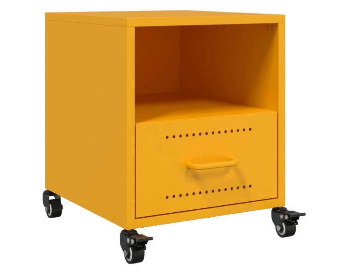 Sonata H Нощни шкафчета 2 бр горчица жълто 36x39x43,5 см стомана