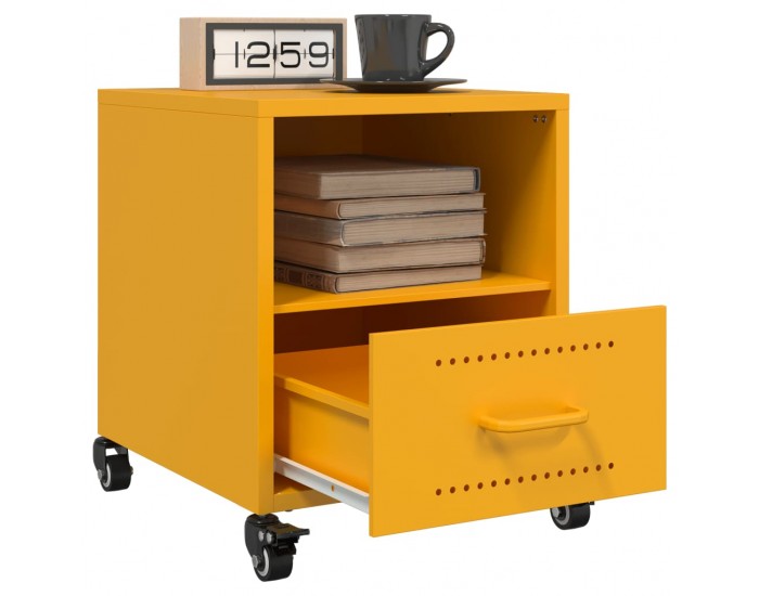 Sonata H Нощни шкафчета 2 бр горчица жълто 36x39x43,5 см стомана