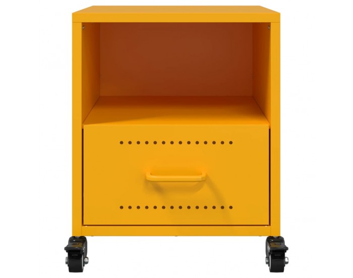 Sonata H Нощни шкафчета 2 бр горчица жълто 36x39x43,5 см стомана