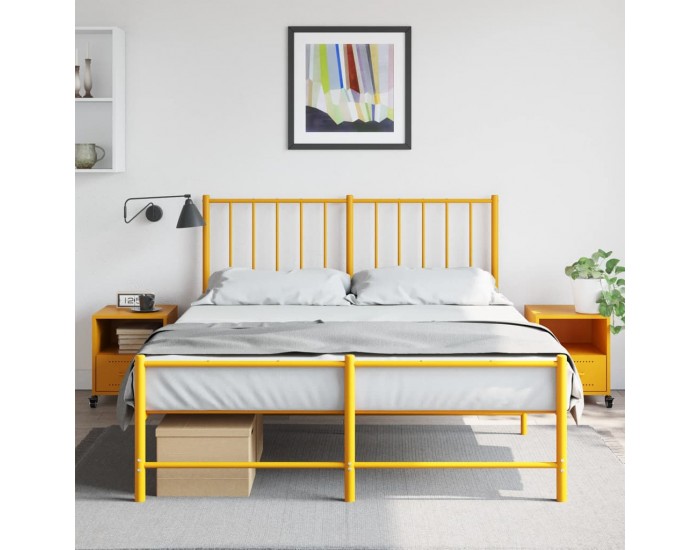 Sonata H Нощни шкафчета 2 бр горчица жълто 36x39x43,5 см стомана