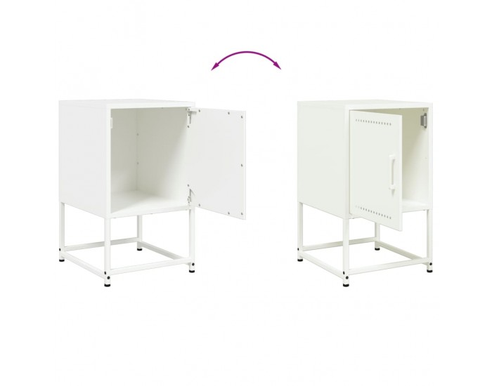 Sonata H Нощни шкафчета 2 бр бели 36x39x60,5 см стомана