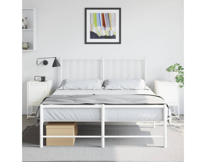 Sonata H Нощни шкафчета 2 бр бели 36x39x60,5 см стомана