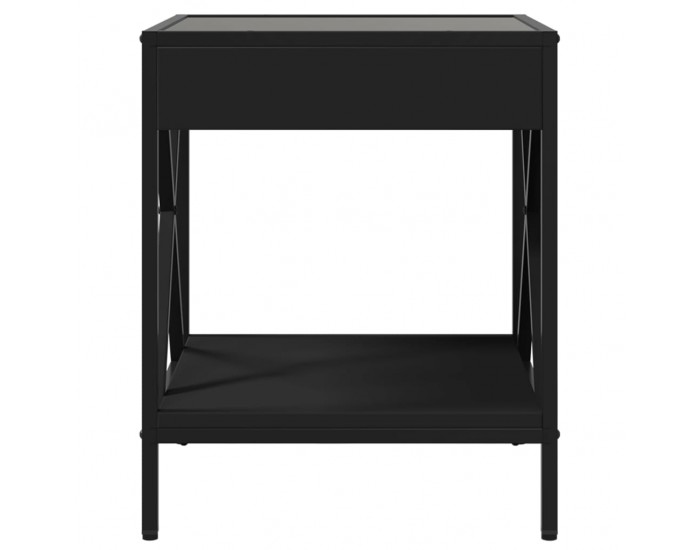 Sonata H Нощна масичка с Infinity LED, черна, 40x40x49 см