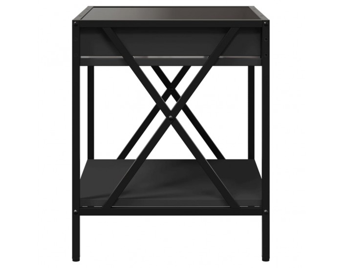 Sonata H Нощна масичка с Infinity LED, черна, 40x40x49 см