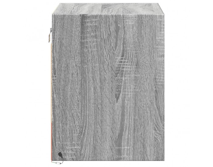 Sonata H Нощни шкафчета за стена с LED осветление, 2 бр, сив сонома