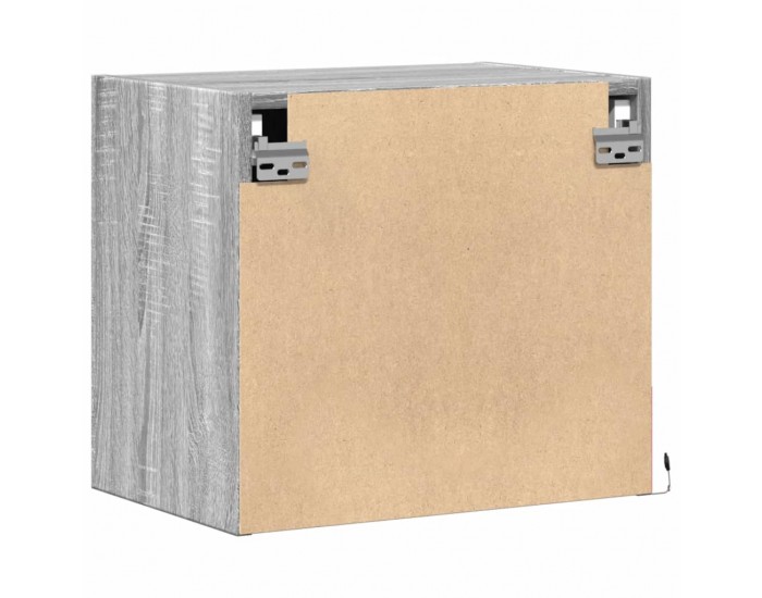 Sonata H Нощни шкафчета за стена с LED осветление, 2 бр, сив сонома